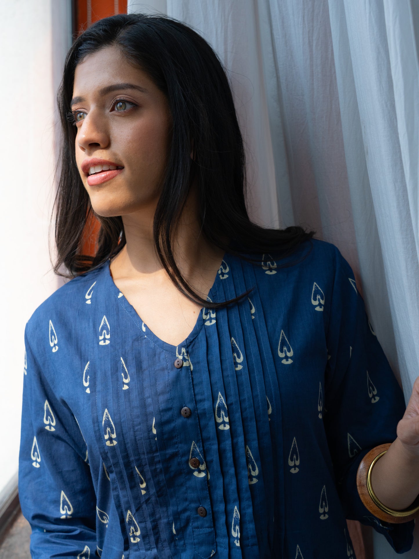 INDIGO PINTUCK KURTA SET