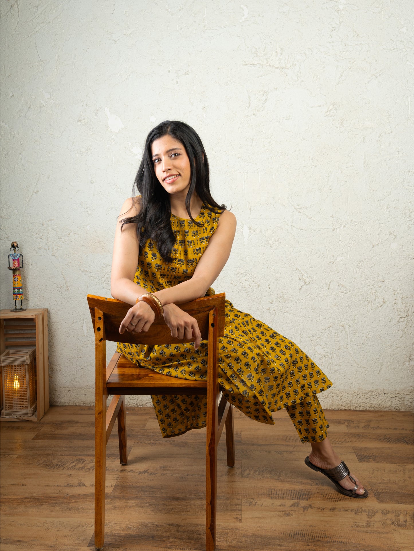 LOTUS ON REPEAT SLEEVELESS PINTUCK CO ORD