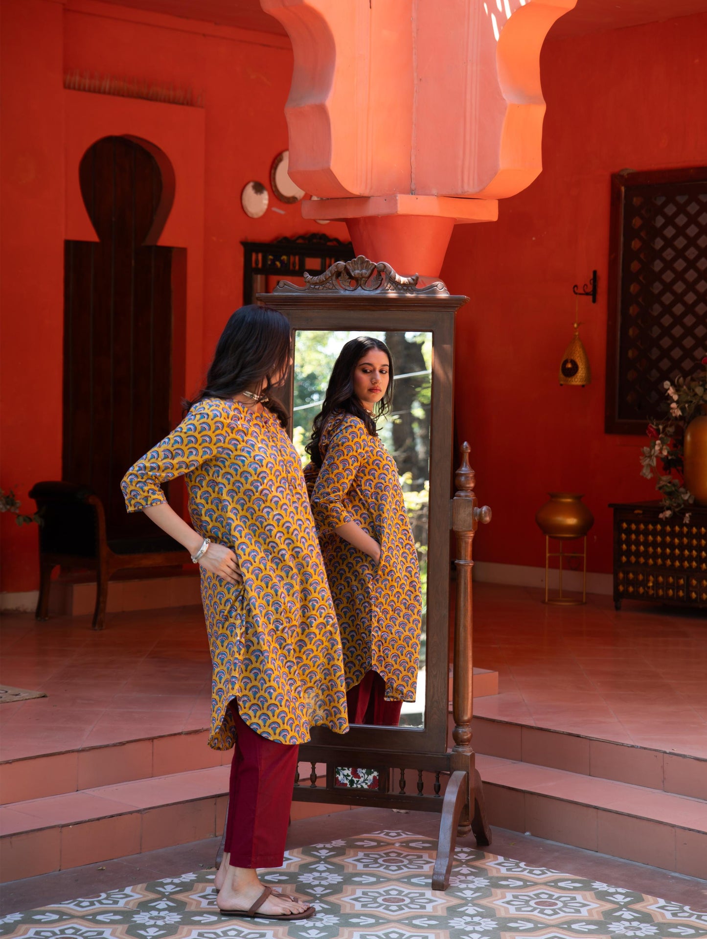 Sunkissed maroon potli kurta