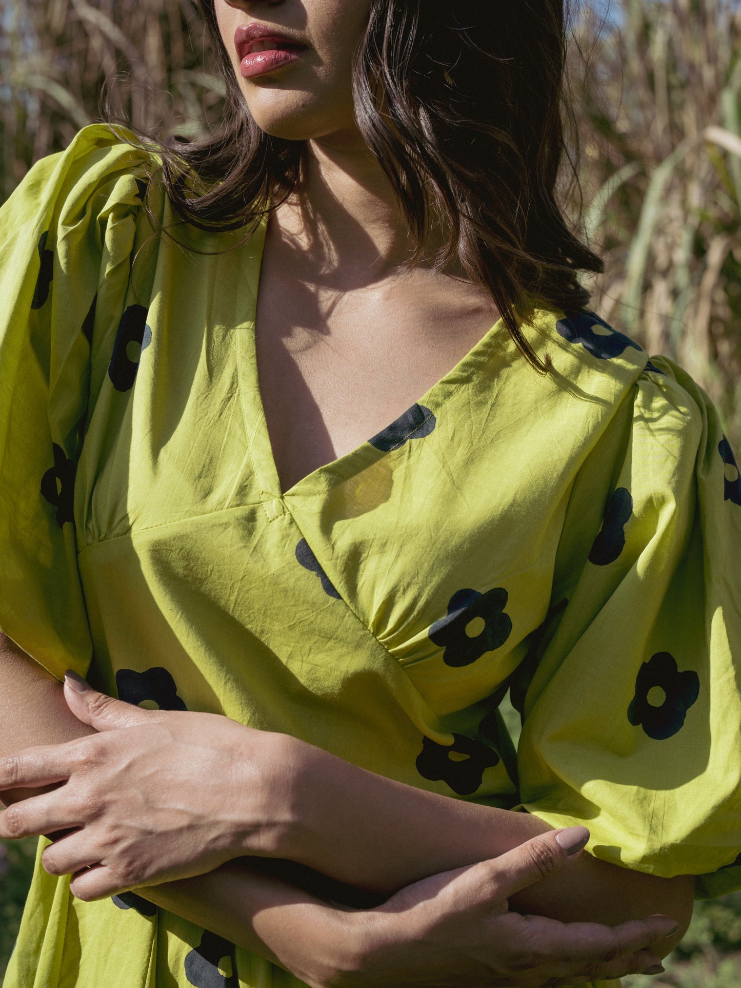 Lime and ink short dress