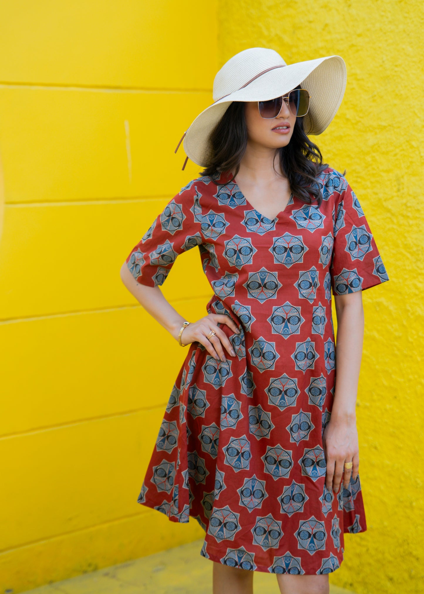 Rust magic short dress