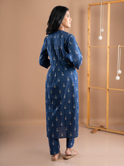 INDIGO PINTUCK KURTA SET