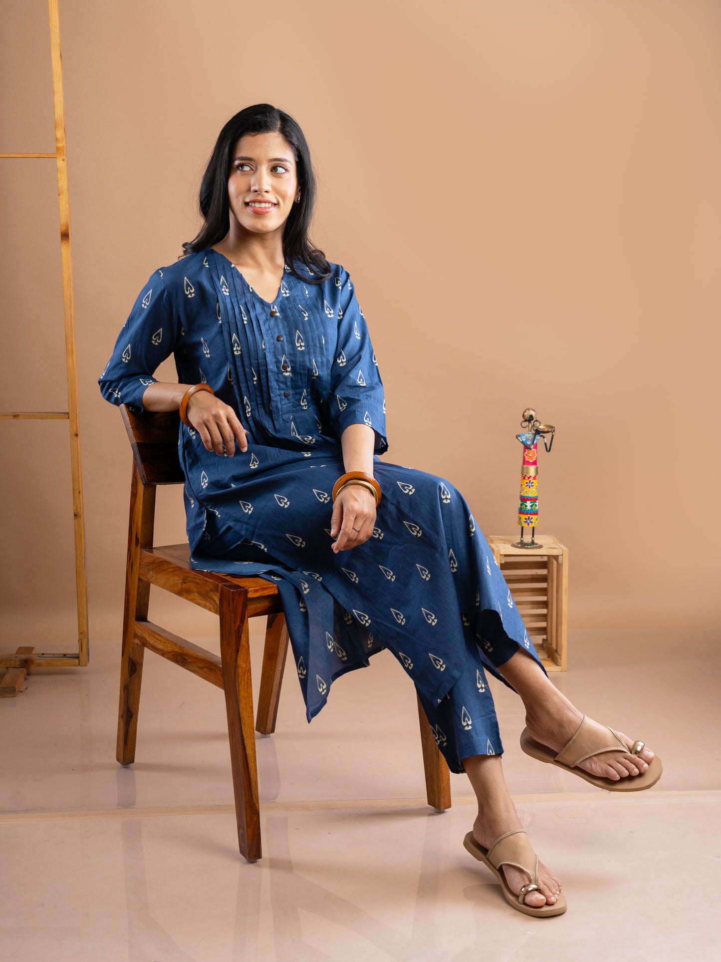 INDIGO PINTUCK KURTA SET