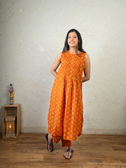CITRUS POP SLEEVELESS PINTUCK CO ORD