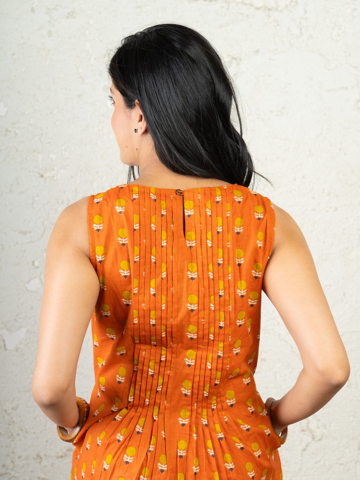 CITRUS POP SLEEVELESS PINTUCK CO ORD
