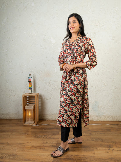 EARTHY BLOOM PINTUCK KURTA SET