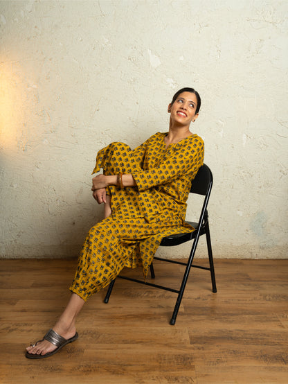 LOTUS ON REPEAT STRAIGHT KURTA CO ORD