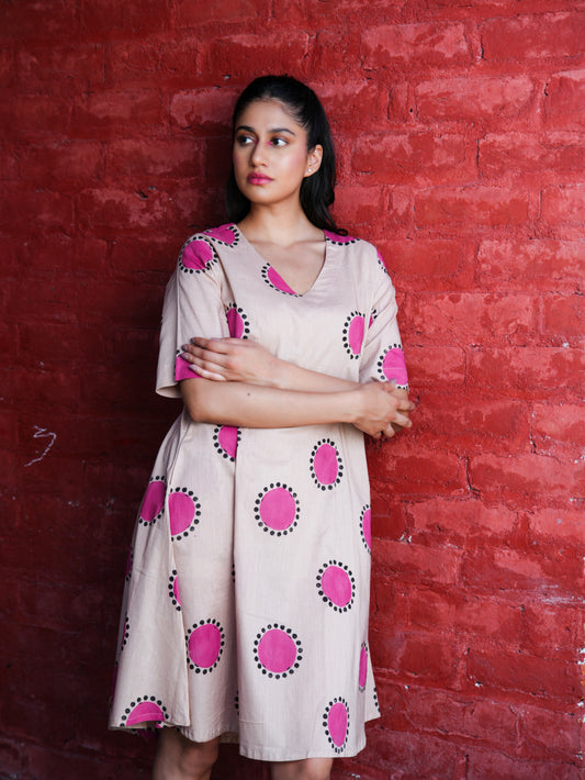 Dot drama short dress